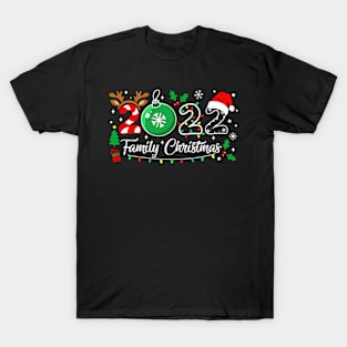 Family Christmas 2022 Merry Xmas Ball Light Garden Reindeer T-Shirt